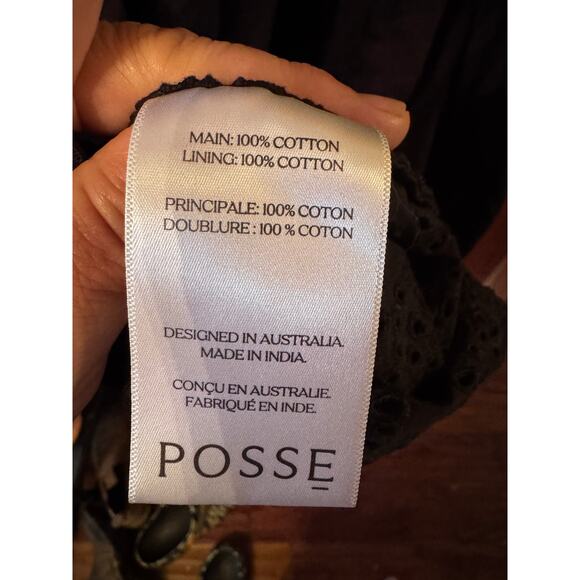 Black Eyelet Midi Dress Sleeveless Sundress Summer Elegant Party Casual - Picture 10 of 12